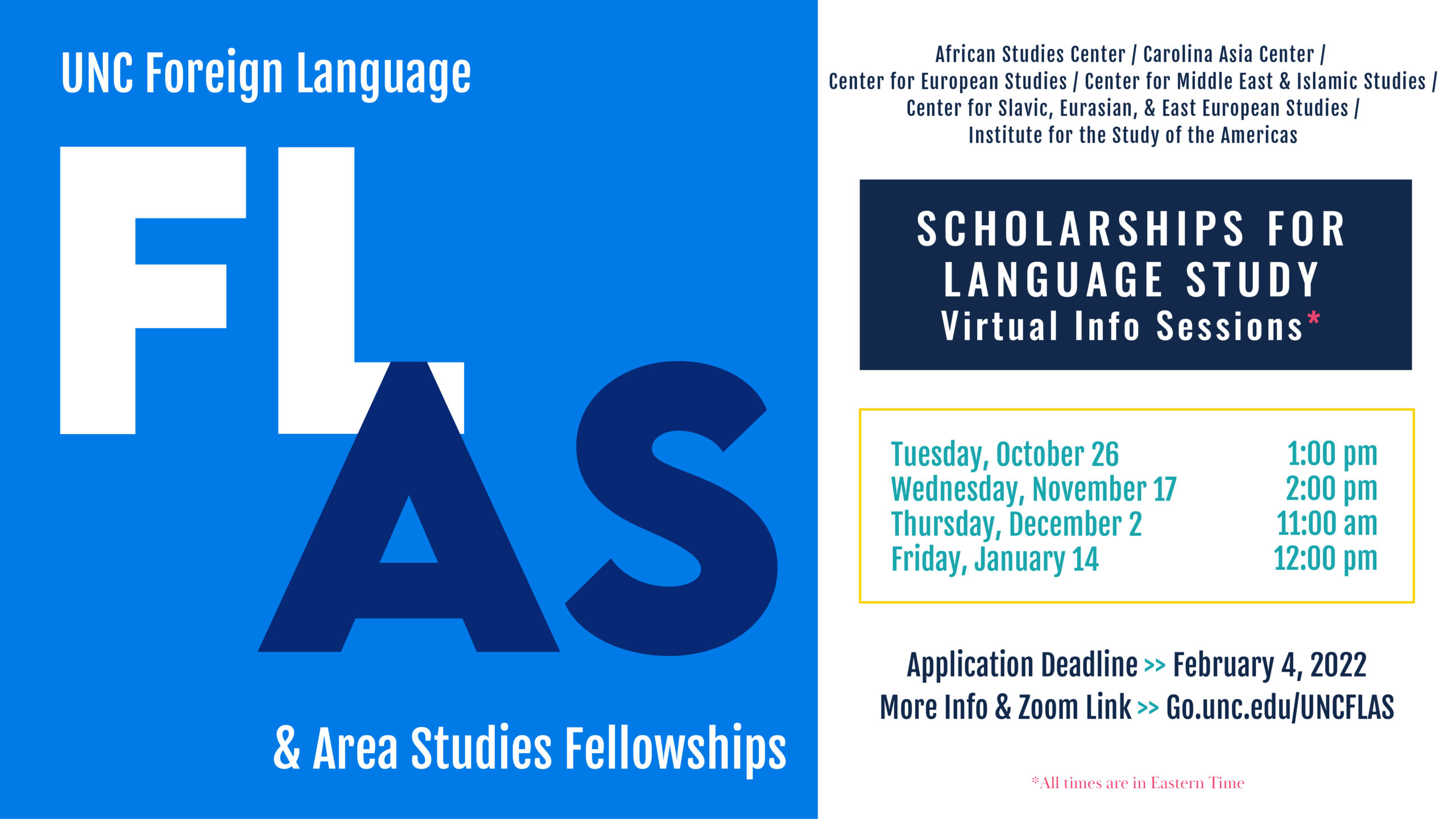 Foreign Language and Area Studies Fellowship Information Sessions