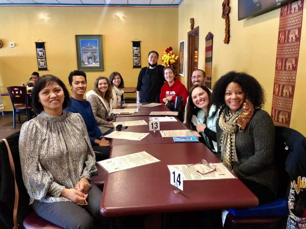 Workshop attendees at the Pho Lao restaurant in Morganton, NC.